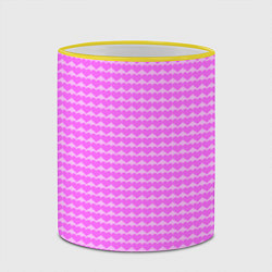 Кружка 3D Много сердец розовое, цвет: 3D-желтый кант — фото 2