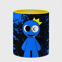 Кружка 3D Радужные друзья Синий - брызги краски, цвет: 3D-белый + желтый — фото 2