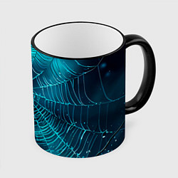 Кружка цветная Halloween паутина