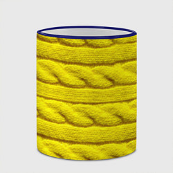 Кружка 3D Жёлтый свитер - Осень-Зима 2028, цвет: 3D-синий кант — фото 2