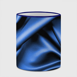 Кружка 3D Складки гладкой синей ткани, цвет: 3D-синий кант — фото 2