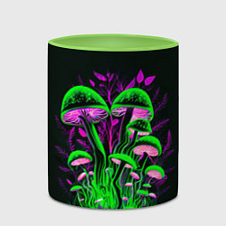 Кружка 3D Фантастические кислотные грибы, цвет: 3D-белый + светло-зеленый — фото 2