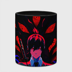 Кружка 3D Аки Хаякава Kon - Человек бензопила, цвет: 3D-белый + черный — фото 2