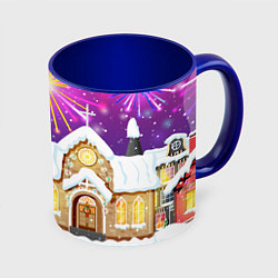 Кружка цветная Новогодний салют