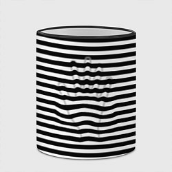 Кружка 3D Черно-белые полосы и контур руки, цвет: 3D-черный кант — фото 2