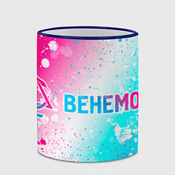 Кружка 3D Behemoth neon gradient style: надпись и символ, цвет: 3D-синий кант — фото 2