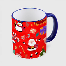 Кружка 3D Merry christmas art, цвет: 3D-синий кант