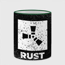 Кружка 3D Rust с потертостями на темном фоне, цвет: 3D-зеленый кант — фото 2