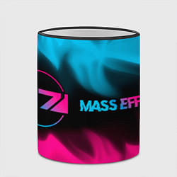 Кружка 3D Mass Effect - neon gradient: надпись и символ, цвет: 3D-черный кант — фото 2