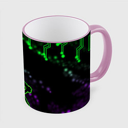 Кружка 3D Логотип киберпанков из Cyberpunk: edgerunners, цвет: 3D-розовый кант