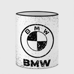 Кружка 3D BMW с потертостями на светлом фоне, цвет: 3D-черный кант — фото 2