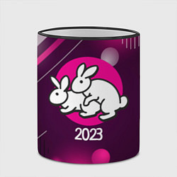 Кружка 3D Кролики 2023, цвет: 3D-черный кант — фото 2