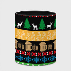 Кружка 3D Новогодний узор с пивом, цвет: 3D-белый + черный — фото 2