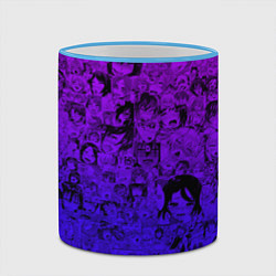 Кружка 3D Ахегао яркий градиент, цвет: 3D-небесно-голубой кант — фото 2