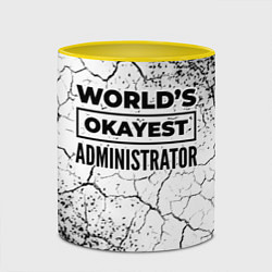 Кружка 3D Worlds okayest administrator - white, цвет: 3D-белый + желтый — фото 2