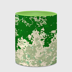 Кружка 3D Абстракция в зелёных тонах, цвет: 3D-белый + светло-зеленый — фото 2