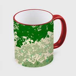 Кружка цветная Абстракция в зелёных тонах