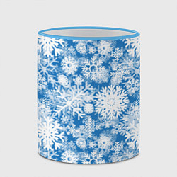 Кружка 3D Снежок, цвет: 3D-небесно-голубой кант — фото 2