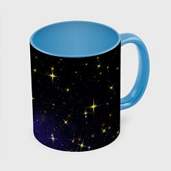 Кружка 3D Сияющие звёзды вселенной, цвет: 3D-белый + небесно-голубой