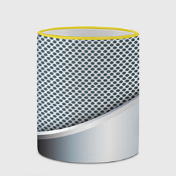 Кружка 3D Текстура объёмного металла, цвет: 3D-желтый кант — фото 2