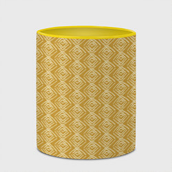 Кружка 3D Ромб штрихованный, цвет: 3D-белый + желтый — фото 2