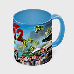 Кружка 3D Dead island two, цвет: 3D-белый + небесно-голубой