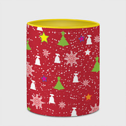 Кружка 3D Red new year, цвет: 3D-белый + желтый — фото 2