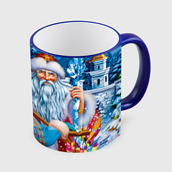 Кружка цветная Дед Мороз со Снегуркой
