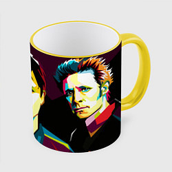 Кружка 3D Green day portrait, цвет: 3D-желтый кант