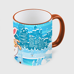Кружка цветная Зайка с игрушкой