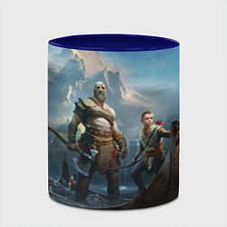 Кружка 3D Кратос c Атреем, цвет: 3D-белый + синий — фото 2