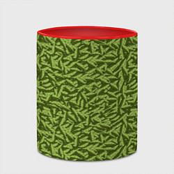 Кружка 3D Милитари листья в полоску, цвет: 3D-белый + красный — фото 2