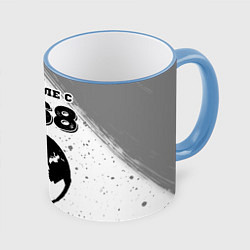 Кружка 3D На Земле с 1968: краска на светлом, цвет: 3D-небесно-голубой кант