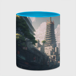 Кружка 3D Пустынная улица Токио, цвет: 3D-белый + небесно-голубой — фото 2