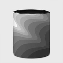 Кружка 3D Черно белые волны, цвет: 3D-белый + черный — фото 2