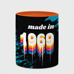 Кружка 3D Made in 1969: liquid art, цвет: 3D-белый + оранжевый — фото 2