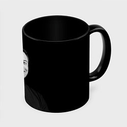 Кружка 3D Илон Маск, портрет, цвет: 3D-белый + черный