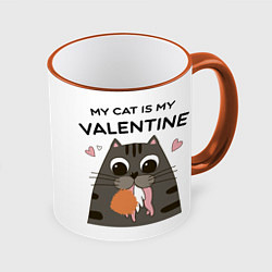 Кружка цветная My cat is my Valentine