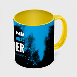 Кружка 3D Trust me Im builder dark, цвет: 3D-белый + желтый