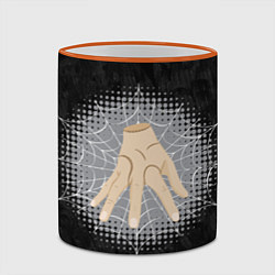 Кружка 3D Жуткая рука зомби в паутине, цвет: 3D-оранжевый кант — фото 2
