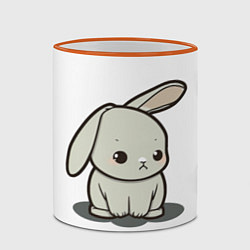 Кружка 3D Грустный зайчик, цвет: 3D-оранжевый кант — фото 2