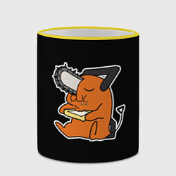 Кружка 3D Почита кушает тост, цвет: 3D-желтый кант — фото 2