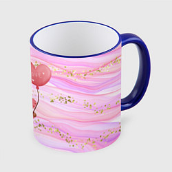 Кружка цветная Мишка с шариком Love