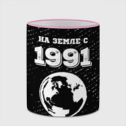 Кружка 3D На Земле с 1991: краска на темном, цвет: 3D-розовый кант — фото 2