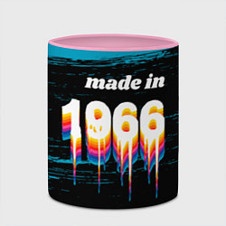 Кружка 3D Made in 1966: liquid art, цвет: 3D-белый + розовый — фото 2