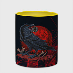 Кружка 3D Багровый ворон, цвет: 3D-белый + желтый — фото 2