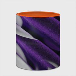 Кружка 3D Фиолетовые волны, цвет: 3D-белый + оранжевый — фото 2