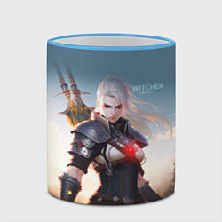 Кружка 3D The Witcher girl art, цвет: 3D-небесно-голубой кант — фото 2