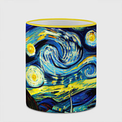Кружка 3D Винсент ван Гог, звездная ночь, цвет: 3D-желтый кант — фото 2