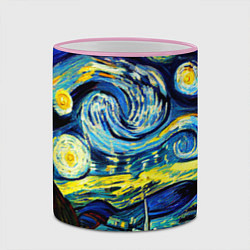 Кружка 3D Винсент ван Гог, звездная ночь, цвет: 3D-розовый кант — фото 2